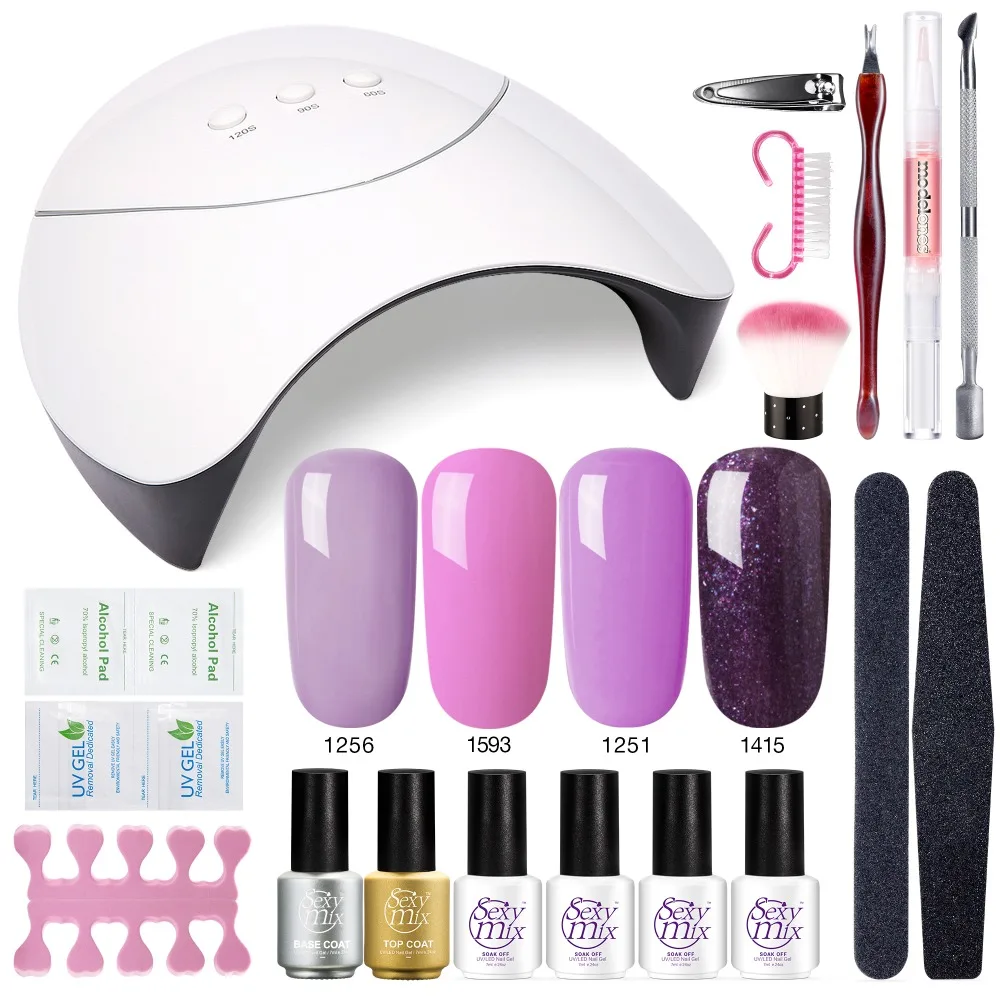 Sexymix 18Pcs/Lot Z3 36W Led Lamp Nail Cure Machine Set 4 color Nail