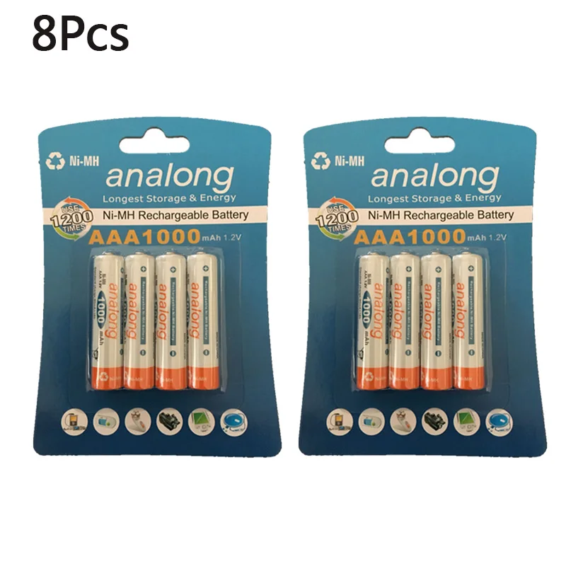 Analong 1 2 V AAA 3A NIMH 1000mah аккумуляторная батарея Ni MH аккумуляторы