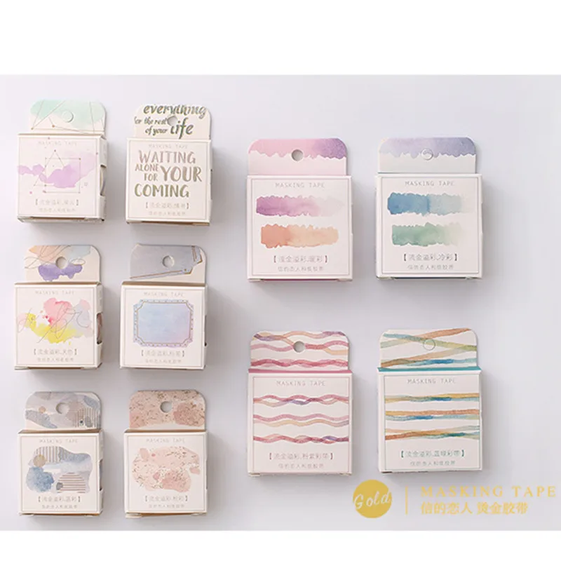 

Card Lover watercolor gold plating paper masking Tape Scrapbooking Decoration Stationery washi Tape
