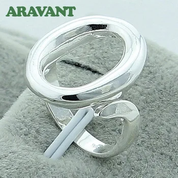 

925 Silver O Shape Open Rings For Women Wedding Engagement Jewelry