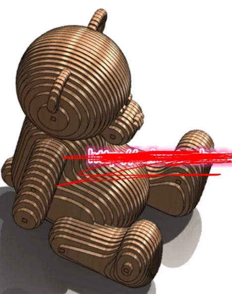 Плюшевый медведь DWG CAD чертеж дизайн файл для ЧПУ лазерной резки