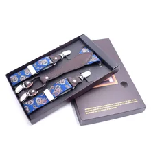 Bretels мужские подтяжки кожаные жаккардовые 4 зажимы брюки в западном стиле мужские подтяжки cinturino регулируемые подтяжки мужские тиранты