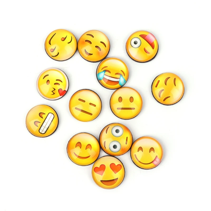 

MEXI 13Pcs/bag 2cm Emoji Cartoon Expression Fridge Magnet Decor Whiteboard Message Holder New Refrigerator Parts