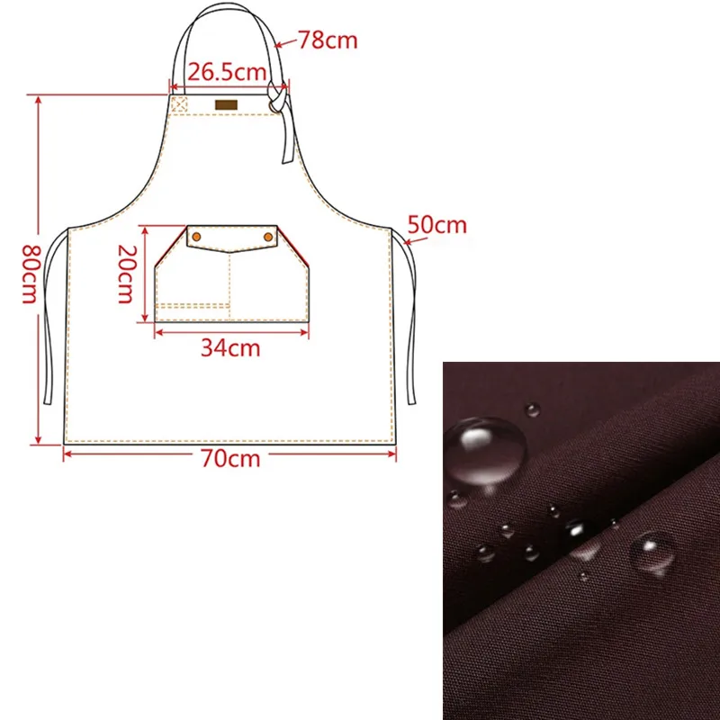 Длинный красно-коричневый холст фартук кафе бар бистро пекарня питание шеф-повара форма баристы флорист живописный Салон ремесло магазин Рабочая одежда D12