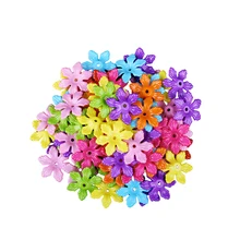 Wholesale 60pcs Mixed Bright Colors Acrylic Loose Spacer Beads Plastic Big Hole Flower Shape Beads 5*28MM
