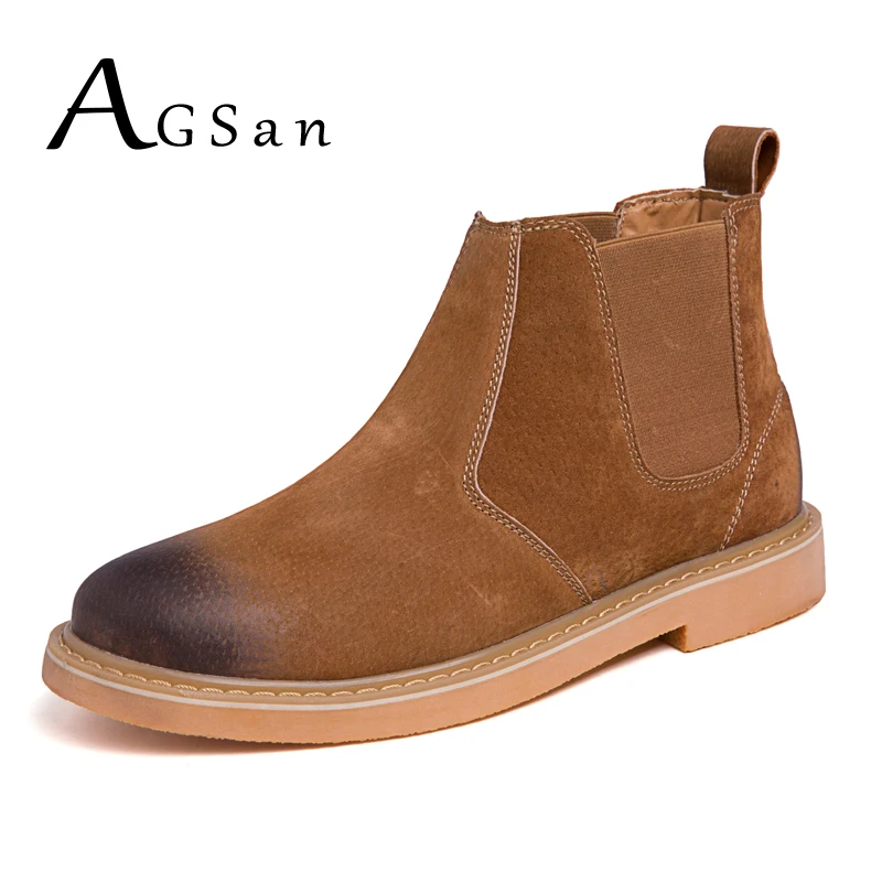 AGSan Chelsea Boots Men Genuine Leather Ankle Boots Pointed Toe Plush Mens Boots Martin Fashion Winter Boots for Men Brown Black AGSan Chelsea Boots Men Genuine Leather Ankle Boots Pointed Toe Plush Mens Boots Martin Fashion Winter Boots for Men Brown Black