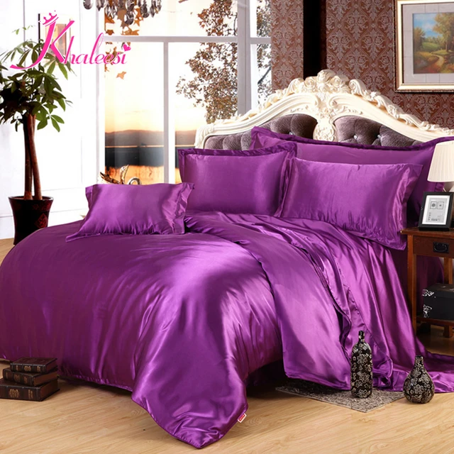 New arrival Luxury 4pcs silk bedding set linen bedclothes bed sheet