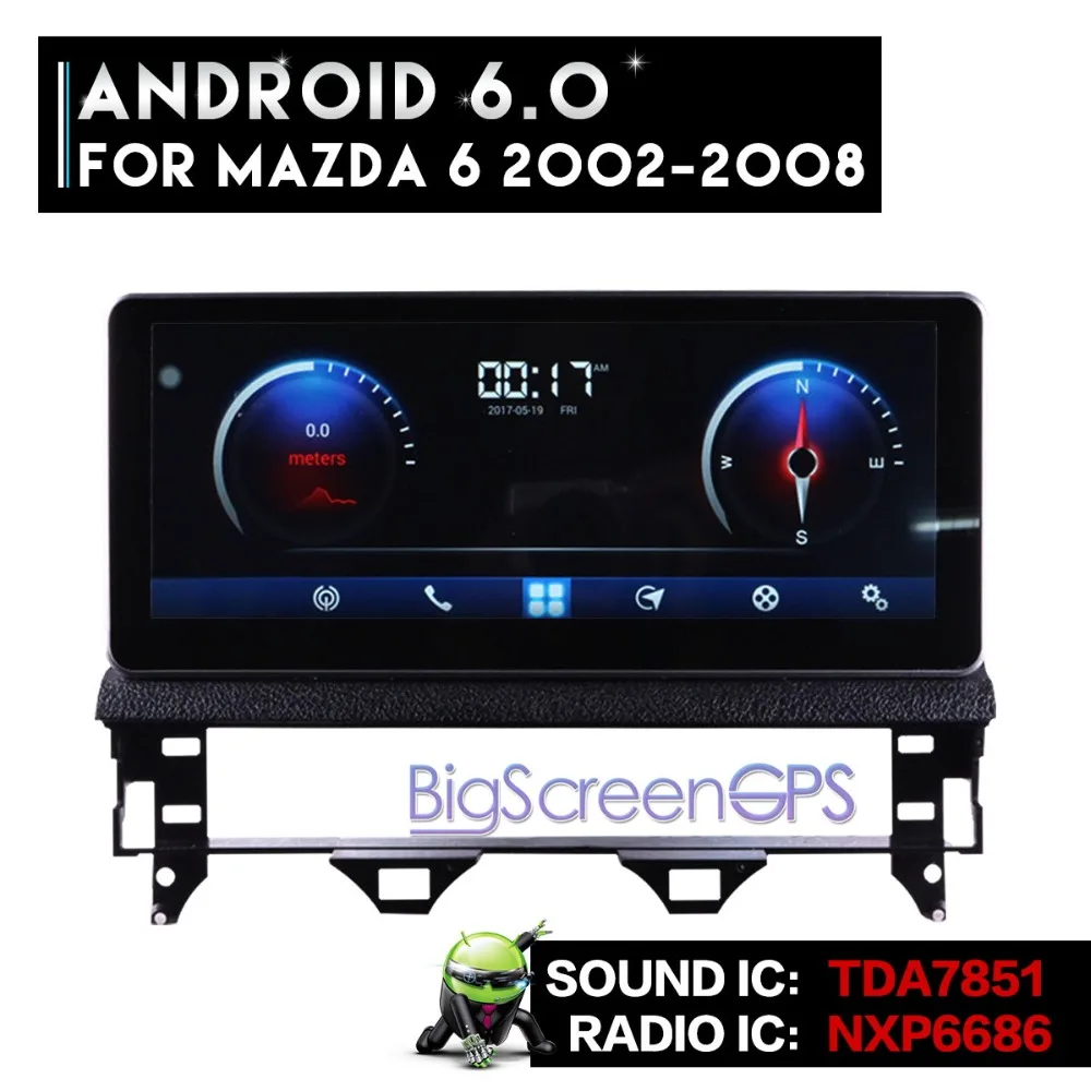 BigScreen новейший Android 6 0 ROM 32/64 GB Автомобильный радиоприемник GPS навигатор для Mazda 2002