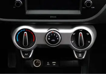 

Car Styling One Set ABS Chrome Air Conditioning Switch Cover Trim Sticker For KIA K2 2017 Car Accessories