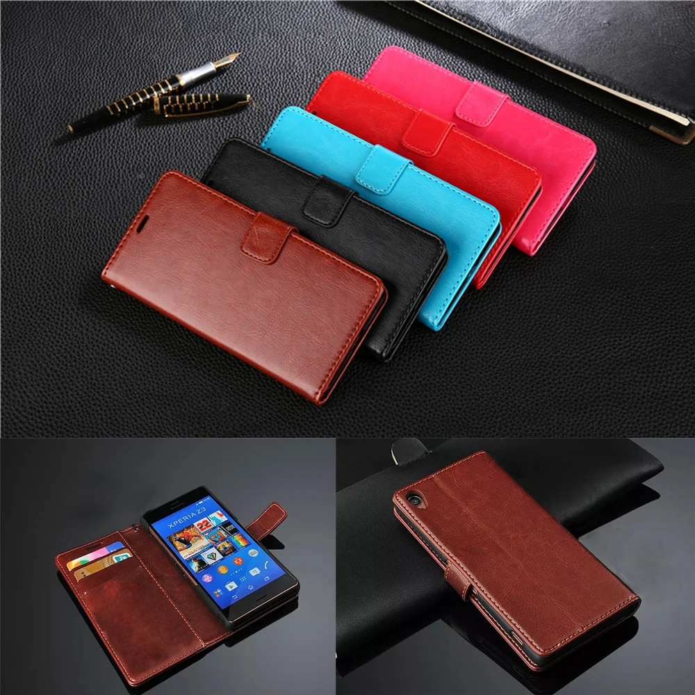 

Premium Wallet Leather Case For Sony Xperia 5 10 Z1 Z2 Z3 Z4 Z5 Premium XA1 XZ XZ1 XZ2 XA2 C3 S39H Compact Ultra Plus Flip Case