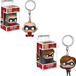 FUNKO POP Incredibles 2 JACK & ELASTIGIRL Карман Поп брелок Кукла фигурку коллекция игрушечные лошадки для детей с розничной коробке