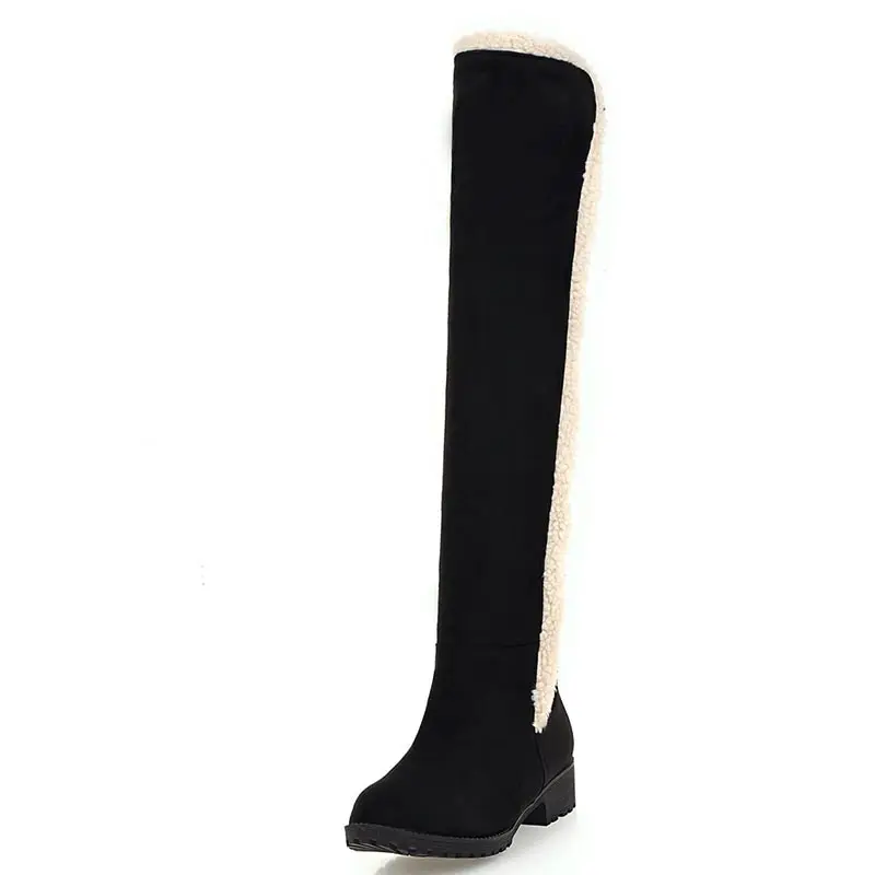 

ENMAYDA Motorcycle Boots Shoes Woman Black Shoes Med Heels Platform Winter Over The Knee Boots for Women Shoes Size 34-41 XD599
