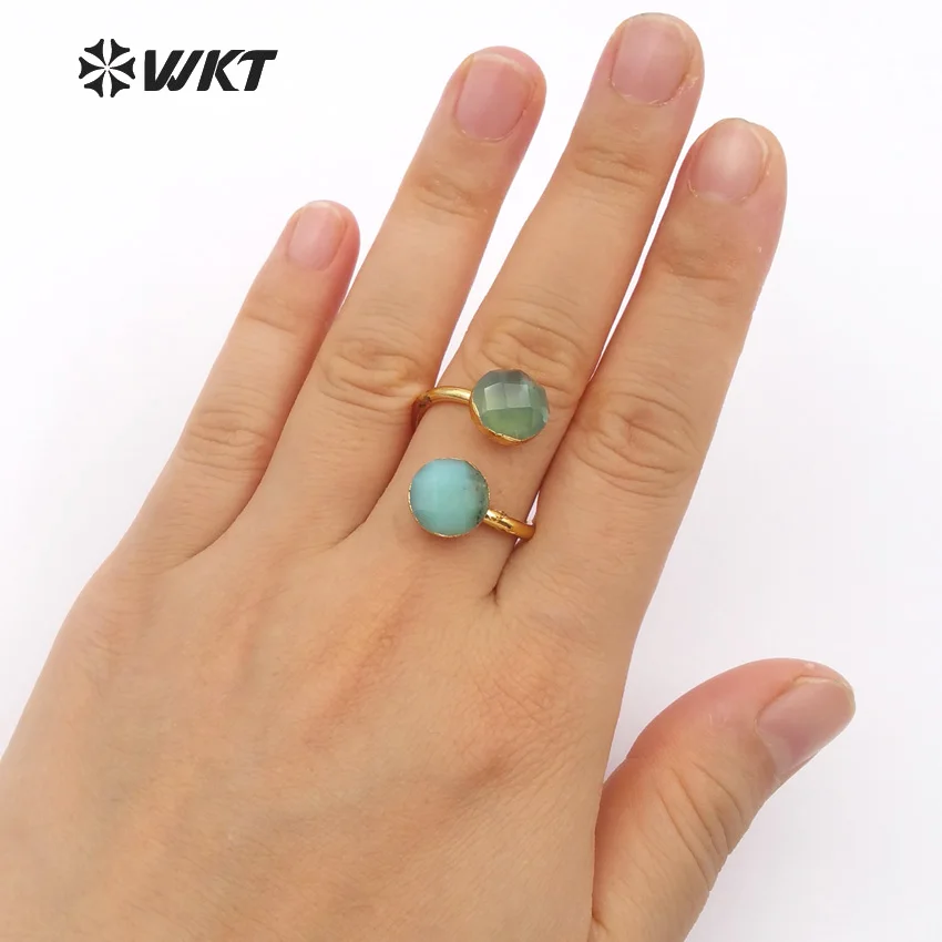 Женское кольцо для коктейлей WT R318 WKT регулируемое круглой формы с золотым