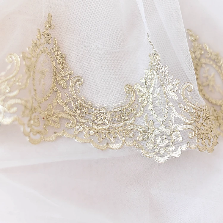 

5 Yards/lot gold lace trim embroidery! 2018 NEW quality women dress sewing trimming lace material for costume nice!