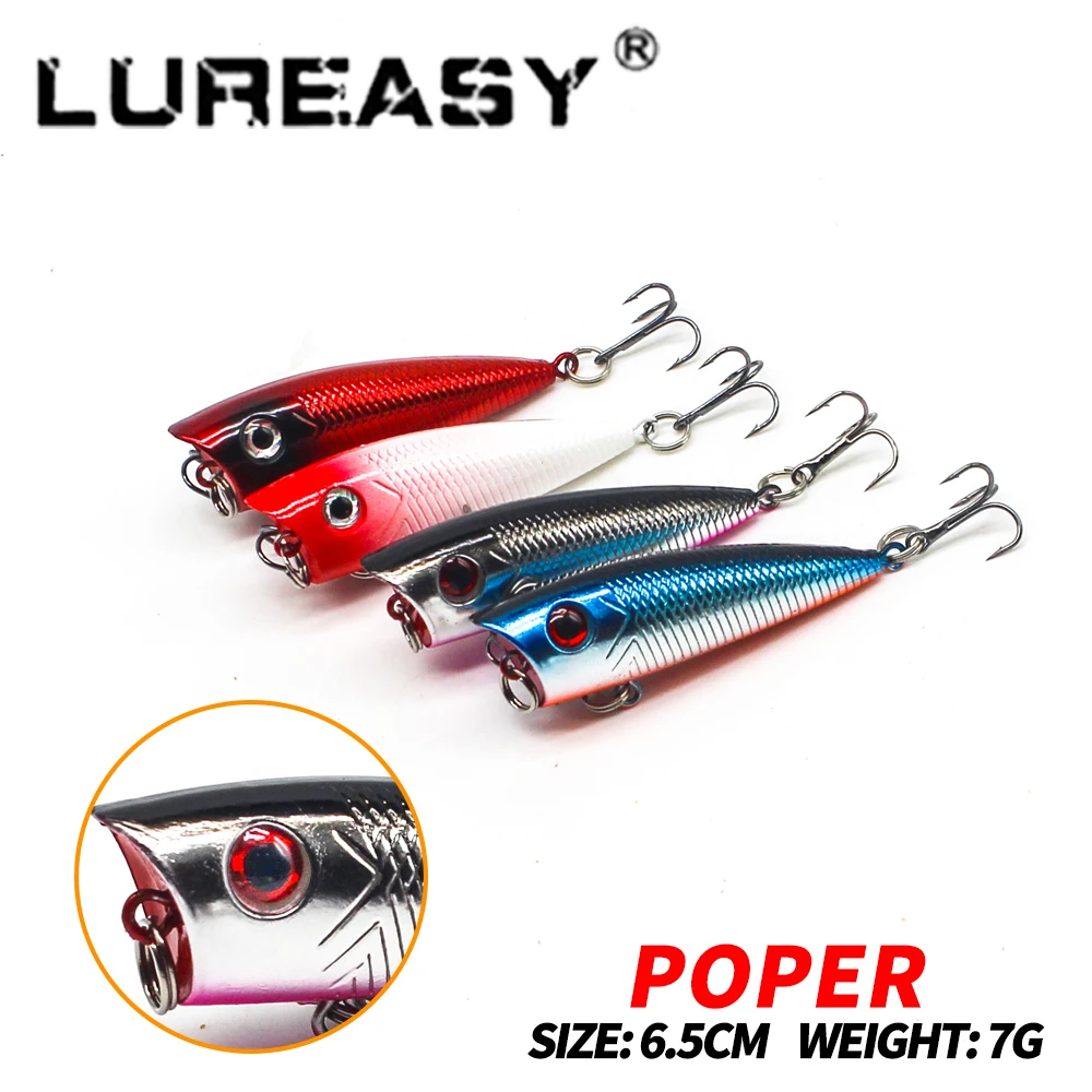 LUERSAY рыболовная приманка 6 5 см/7 г большой Поппер искусственная 3d для глаз