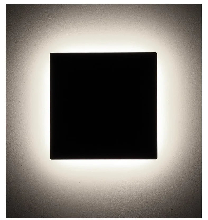 

LED Porch Corridor Lights Modern Design Square Wall lamp Mounted Aluminum Courtyard Garden Outdoor LED Wall Sconce Lamp black