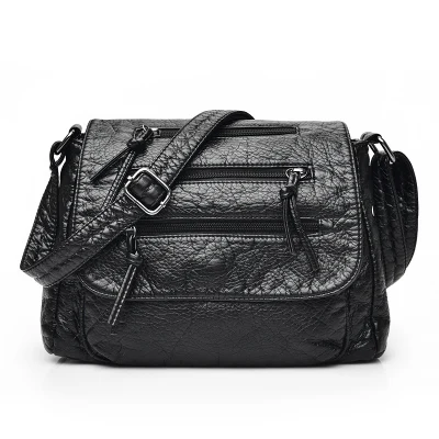 Известный бренд, модные мягкие кожаные сумки через плечо, женская сумка через плечо, портативная женская сумка-мессенджер, сумка-тоут, женская сумка, Bolsas - Цвет: zipper black
