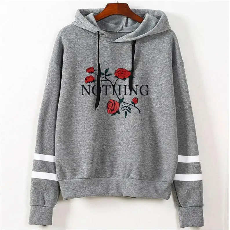 

Europe US Japan Korea spring Autumn cute Rose embroidery Hoodies green white Women Sweatshirts Hooded hoody