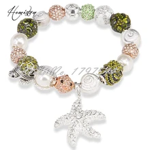 Thomas Estilo Pez Globo, océano Tesoro, Océano Pulpo verde Rebordea la Pulsera, TS Joyería europea para Las Mujeres