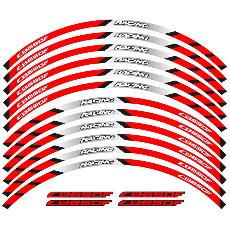12-компонентный мотоцикла стикеры колеса модные декоративные стикеры в полоску Светоотражающая наклейка на обод для Honda CB650F