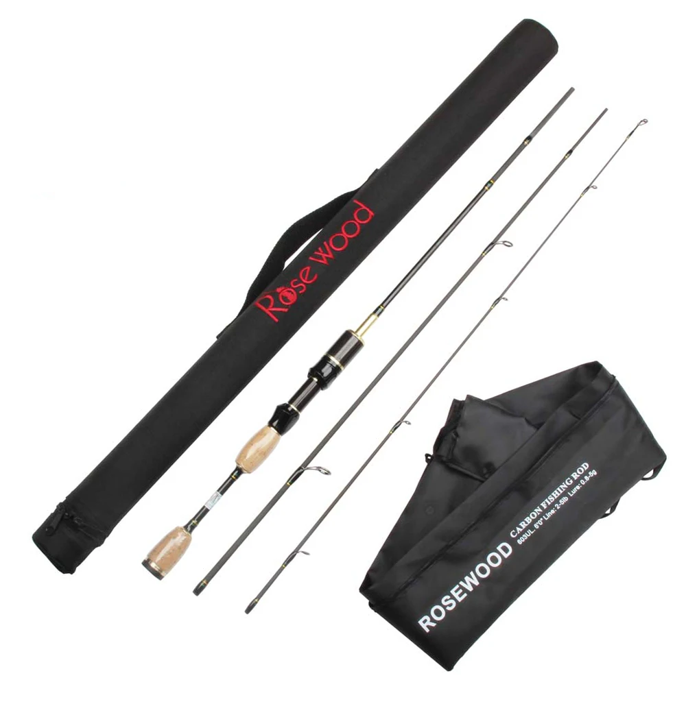 ROSEWOOD 1.8m 6' Medium Carbon Fishing Rod Ultra Light UL Medium Light Spinning Rod Casting Rods Fishing Tackle Baitcasting Pole  (2)