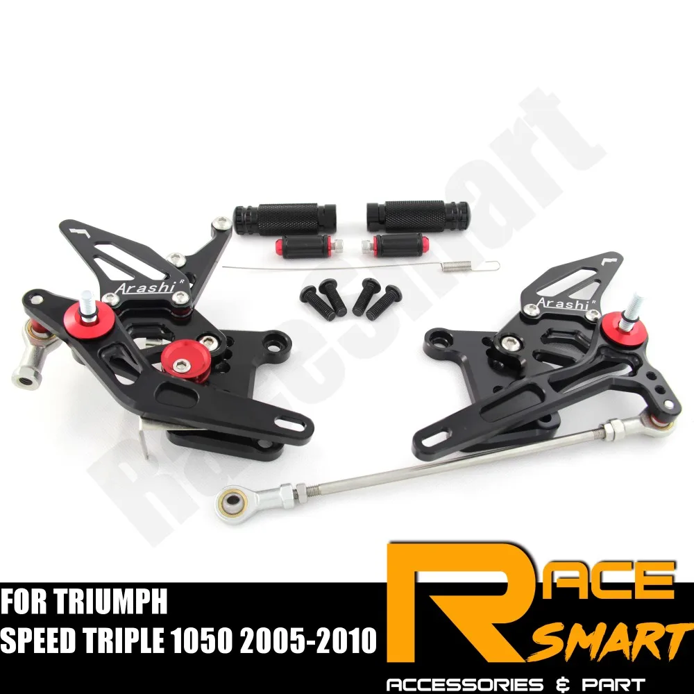 Для TRIUMPH SPEED TRIPLE 1050 2005-2010 Задние подножки для ног подножки педали аксессуары для мотоциклов CNC регулируемый Rearset
