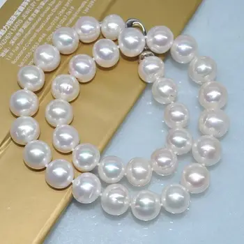

new beautiful round 11-12mm Natural white freshwater pearl necklace earring set
