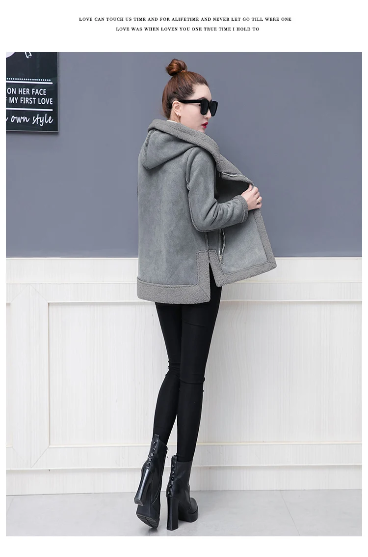 Зимнее повседневное пальто, женское Новое короткое корейское модное пальто с хлопковой подкладкой, пальто из оленьей кожи, Тренч с капюшоном