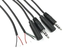 3.5mm cabo de extensão áudio aux única linha principal 3.5mm estéreo macho e fêmea cabo 3 pinos 4 núcleo de áudio linha saída 30cm