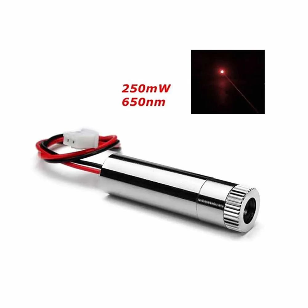 Red laser dot module 250mW 650nm High power laser with focusing DIY engraving machine Laser head Red laser dot module 250mW 650nm High power laser with focusing DIY engraving machine Laser head