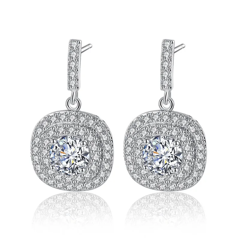 

New Fashion Jewelry Elegant AAA Zircon New Ladies Wedding Round Earrings For Women ZK40