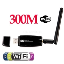100 шт./лот 300 Мбит/с 300 м беспроводной адаптер USB WiFi Wi Fi Wi-Fi адаптер с внешней антенной Сетевые Аксессуары
