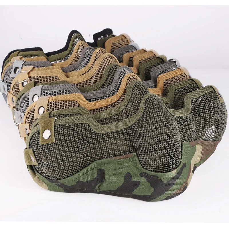 

1pcs Steel Ear protection half face Mesh mouth nose ACU CP Military fans outdoor protection