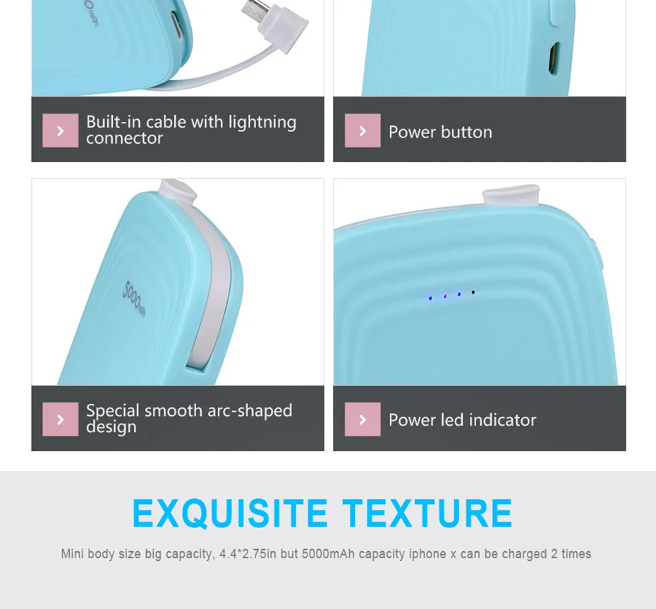 WST 5000mAh Portable Cute Mobile External Battery Powerbank Battery Pack Power Bank For Xiaomi Samsung Phone Poverbank Charger (13)