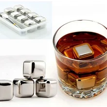 Красивые камни для виски-1 шт. из нержавеющей стали, многоразовый вино кубики льда, кубики для охлаждения виски, камни для виски и просеивания камней