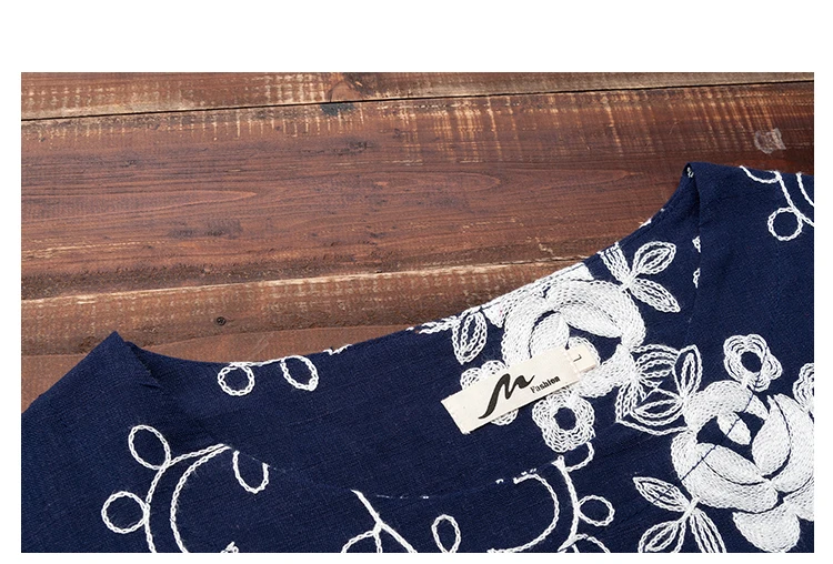 Новое летнее хлопковое белье блузка рубашка Мода цветочной вышивкой Женские Топы Большие Женская размеры Одежда топ женский D822 30