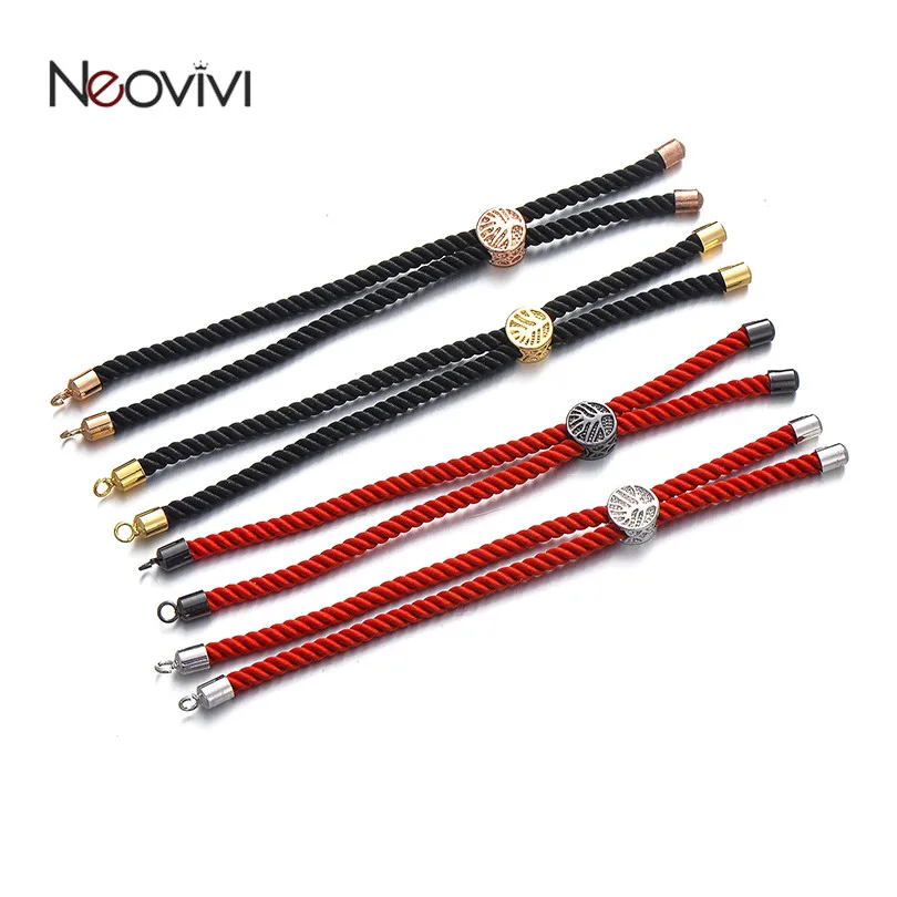 

Neovivi Black Red Rope Chain with Copper parts Adjustable Extender Chains for Jewelry Making Bracelets DIY Handmade Accessories