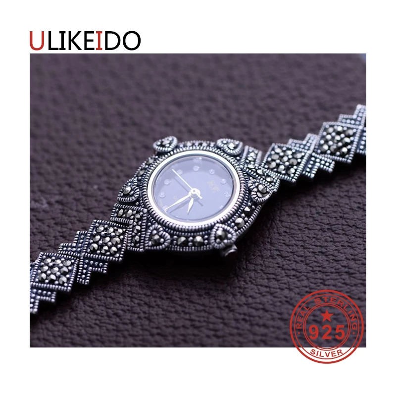 

100% Pure 925 Sterling Silver Watch Men Fashion Hand Chain For Women Thai Silver Jewelry Charm Bracelet Homme 1515