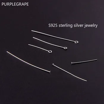 

10pcs Sterling Silver S925 9-pin T-needle Curved Needle Earrings DIY Jewelry Accessories Hand Made Material Bracelet Beaded Flat