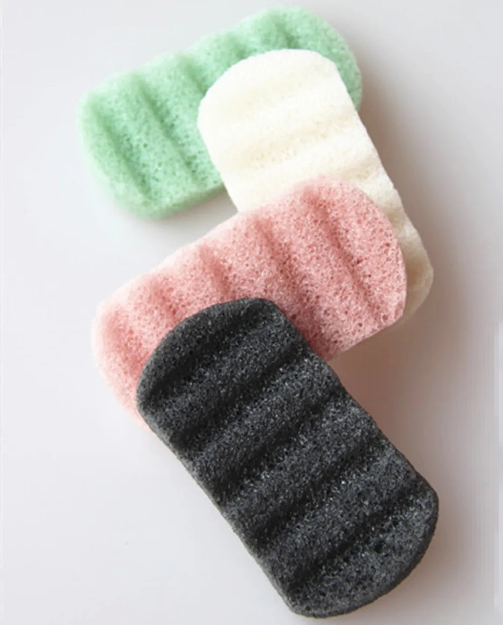 4pcs Konnyaku Fiber Face Cleansing Makeup Sponge Facial Cleanse Washing