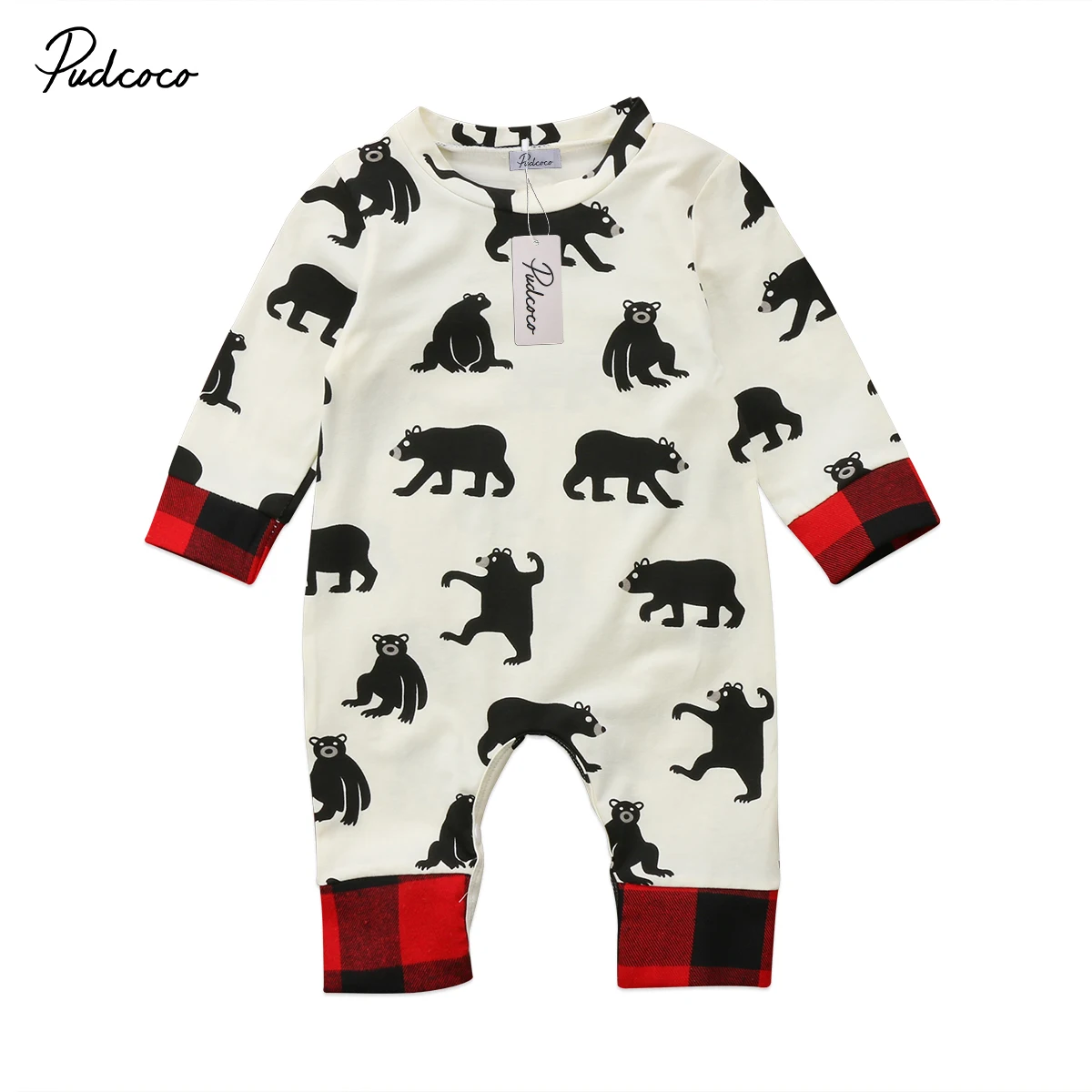 Newborn Kid Baby Boy Girl Bears Printing Romper Clothes Lucky Child Rompers Jumpsuit Outfit Set | Детская одежда и обувь
