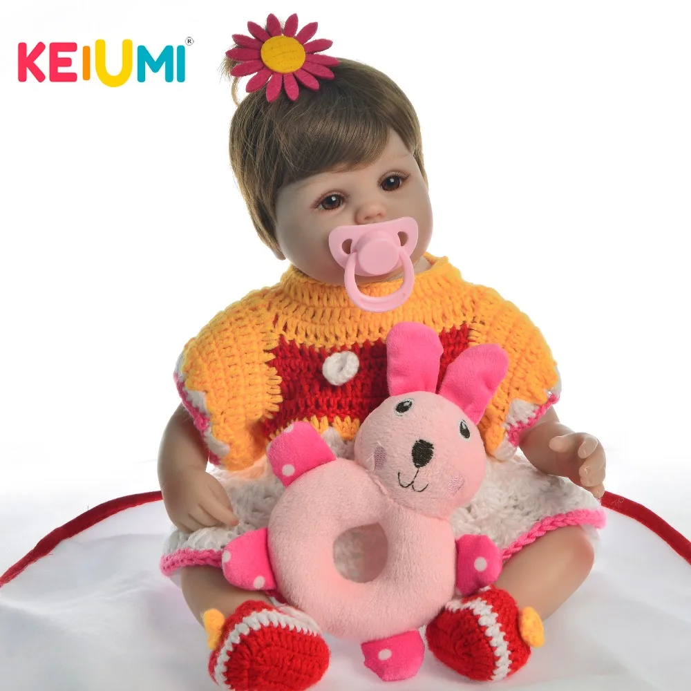 

New Arrival 17'' 42 cm Lovely Reborn Girl Doll Soft Silicone Lifelike Princess Doll Baby Toy Kids Birthday Gift Bedtime Play