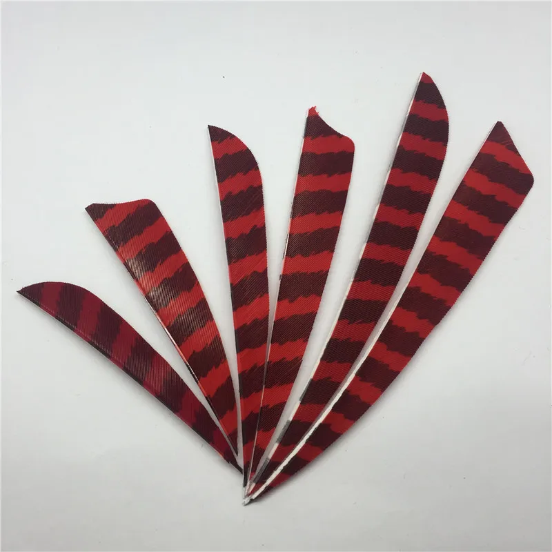 

50pcs/lots 3" 4" 5" Striped Red Hunting Arrow Feathers Turkey Feather Archery Arrow Accessories Fletching Feathers FT72