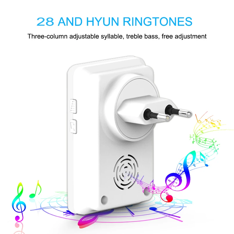 Saful Waterproof Wireless Doorbell Led Light doorbells EU US AU UK plug with push and touch button and Receiver door bell (11)