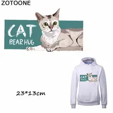 ZOTOONE милый мультфильм Bearhug кошка одежда патчи для детей утюг на передачу термо-Стикеры для одежды на одежду аппликация на заказ патчи