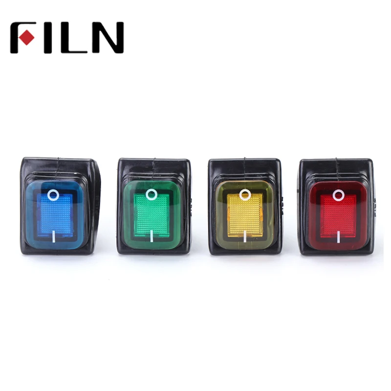 FILN IP68 4 pin с подсветкой неоновая лампа на выключение 30A сверхмощный герметичный