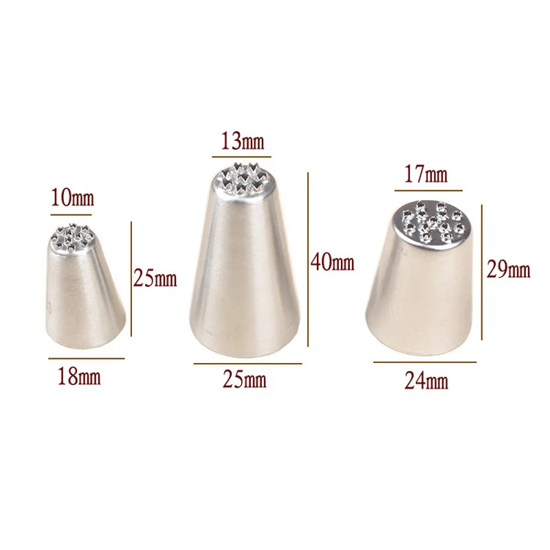 MXI-3PCS 3 шт. травяная меховая насадка для крема из нержавеющей стали для обледенения Кондитерские насадки для украшения торта наконечники для выпечки Инструменты - Цвет: MXI-3PCS