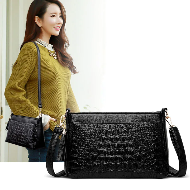 

Alligator Flap Leather Luxury Handbags Women Bags Designer Handbags High Quality Crossbody Bags For Women 2018 Sac A Main Femme