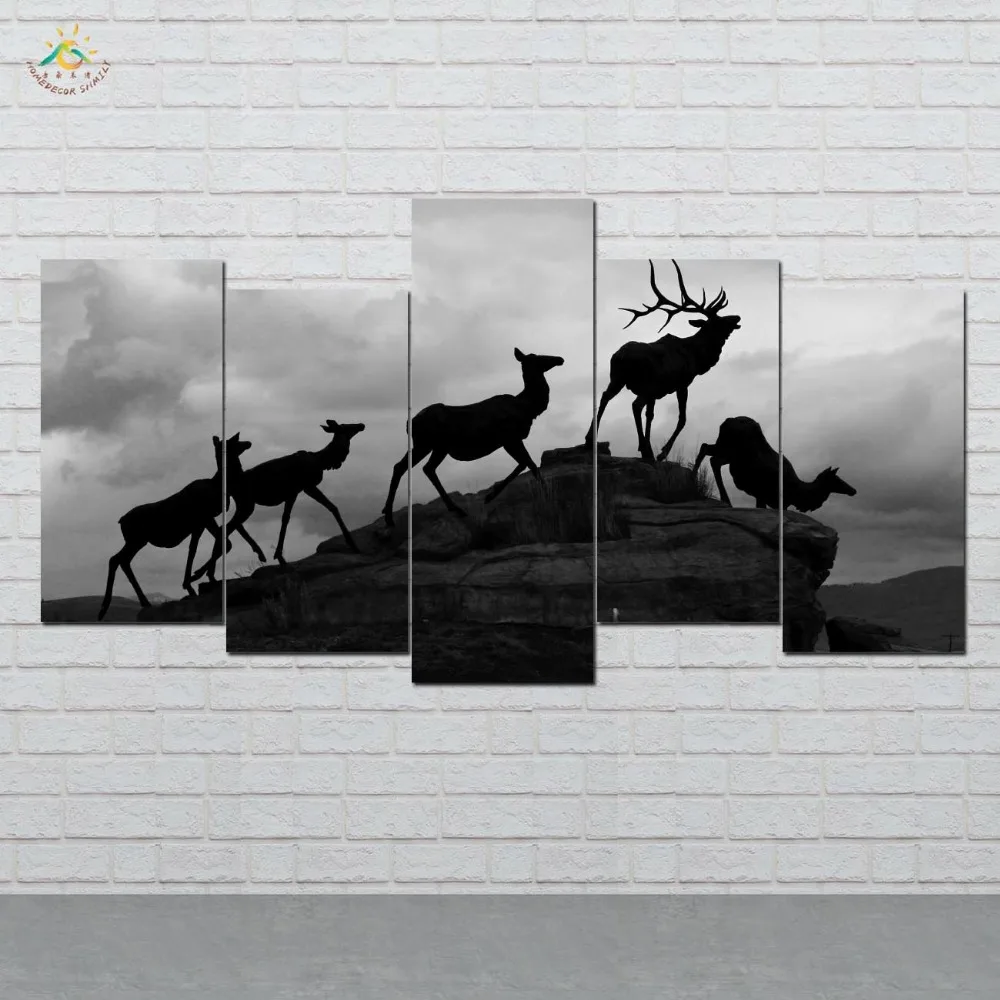 

Mountain Black Elk Wall Art Canvas Painting Posters and Prints Decorative Picture Decoration Home For Living Room 5 PIECES