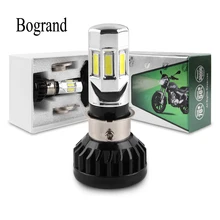 Bogrand Mais Popular Universal Motocicleta LEVOU Lâmpada Do Farol Tipo H4 HS1 BA20D P15D H6 3500LM 35 w Para Todos Os Moto 6COB 6000 k